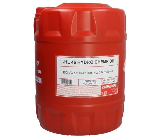 Ulei hidraulic CHEMPIOIL HYDRO L-HL ISO 46, volum 20 litri
