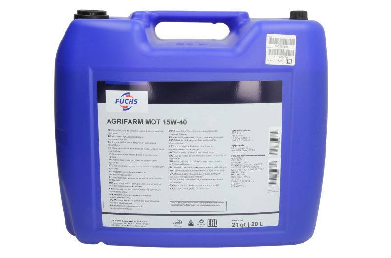 Ulei motor FUCHS AGRIFARM MOT 15W40, volum 20 litri