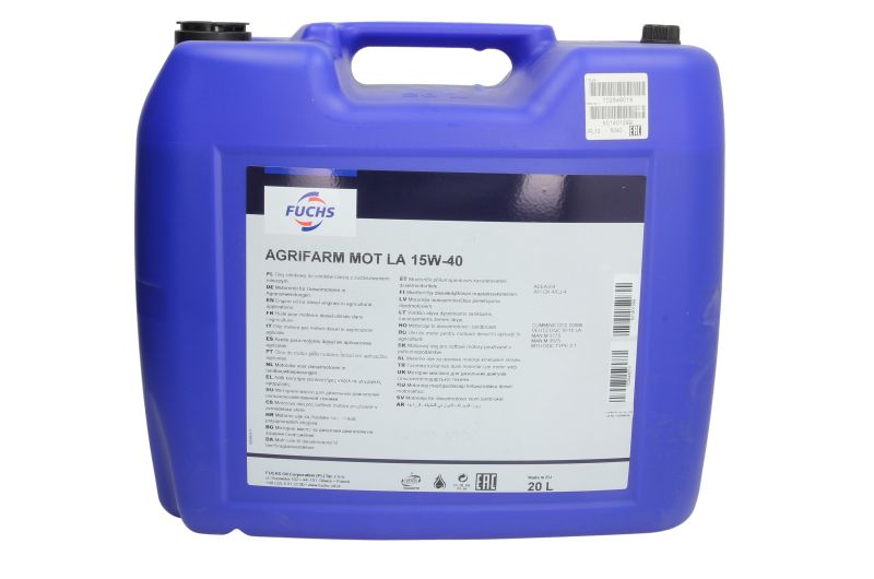 Ulei motor FUCHS AGRIFARM MOT LA 15W40, volum 20 litri