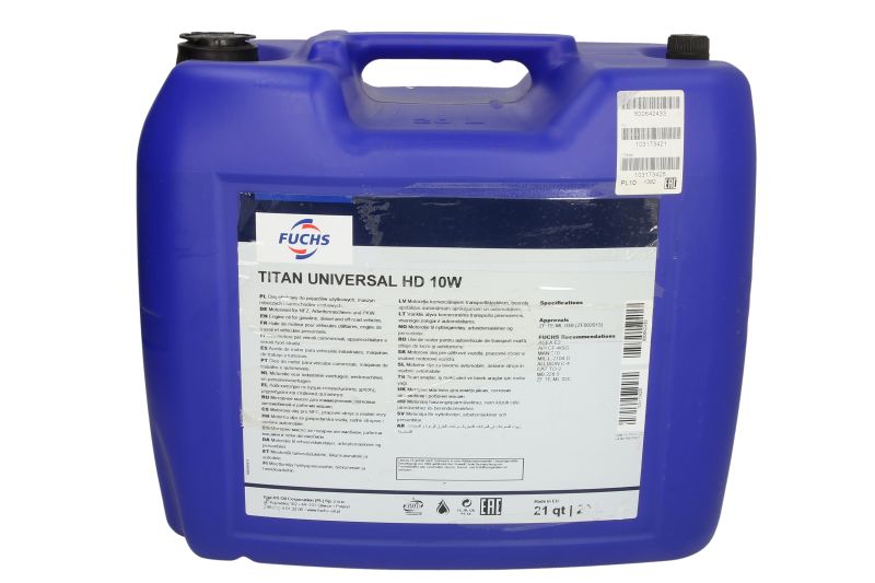 Ulei motor FUCHS TITAN UNIVERSAL HD 10W, volum 20 litri