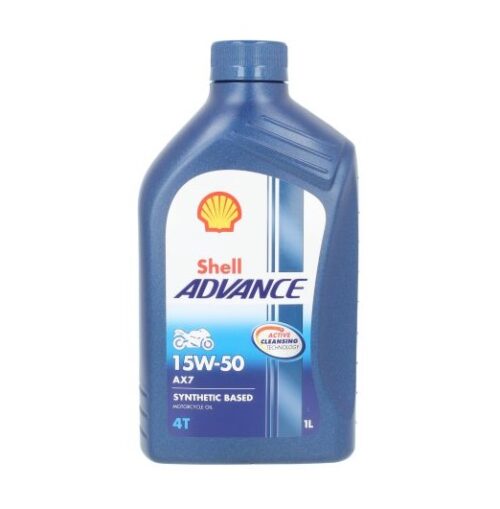 Ulei motor moto SHELL Advance AX7 4T 15W50, volum 1 litru, semi sintetic