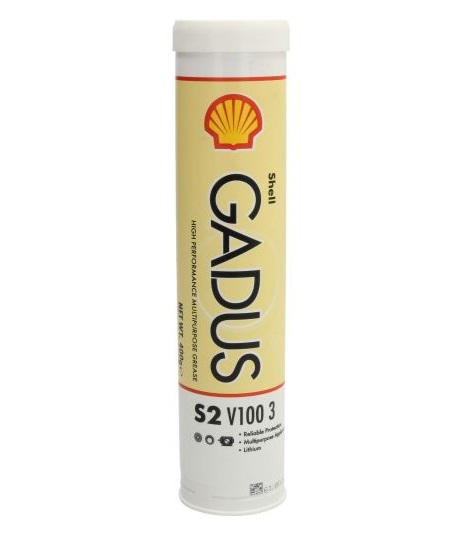 Vaselina pentru rulmenti SHELL GADUS S2 V100 3, complex litiu, tub 0.4 kg, maro
