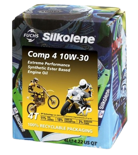 Ulei motor moto FUCHS Silkolene COMP 4 XP 10W30 4T, volum 4 litri, semi sintetic, ambalat in cutie