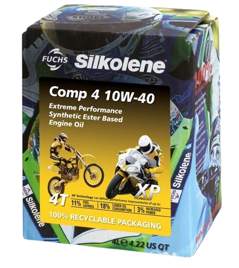 Ulei motor moto FUCHS Silkolene COMP 4 XP 10W40 4T, volum 4 litri, semi sintetic, ambalat in cutie