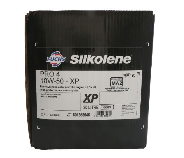 Ulei motor moto FUCHS Silkolene PRO 4 XP 10W50 4T, volum 20 litri, sintetic, ambalat in cutie