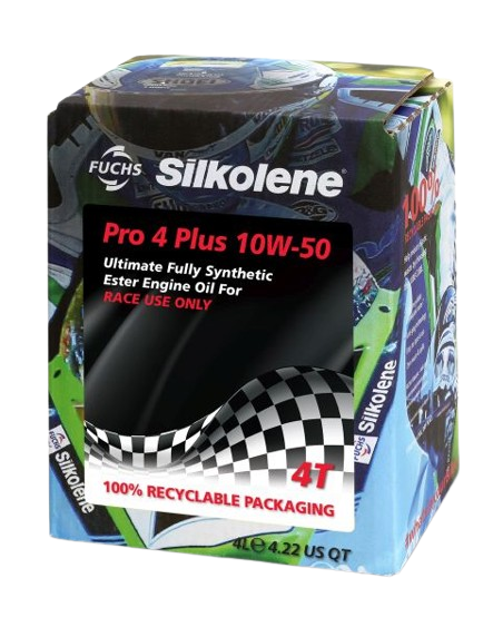 Ulei motor moto FUCHS Silkolene PRO 4 PLUS V2 RACE 10W50 4T, volum 4 litri, sintetic, ambalat in cutie