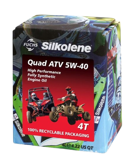 Ulei motor moto FUCHS Silkolene QUAD ATV 4T 5W40, volum 4 litri, sintetic, ambalat in cutie