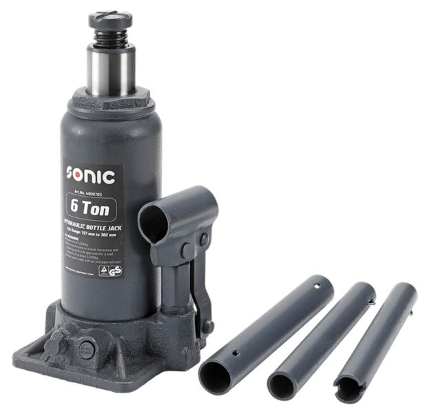 Cric hidraulic tip butelie SONIC 4800703, capacitate maxima ridicare 6 T, cursa 197-382 mm
