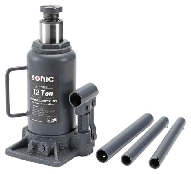 Cric hidraulic tip butelie SONIC 4800705, capacitate maxima ridicare 12 T, cursa 215-400 mm