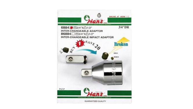 Adaptor chei tubulare HANS 6884, patrat 3/4 inch - 1/2 inch, lungime 64 mm