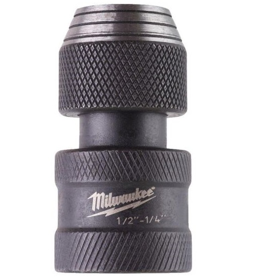 Adaptor pentru biti insurubare MILWAUKEE 4932471828, de la 1/2 patrat la 1/4 hex, E 63, 50 mm