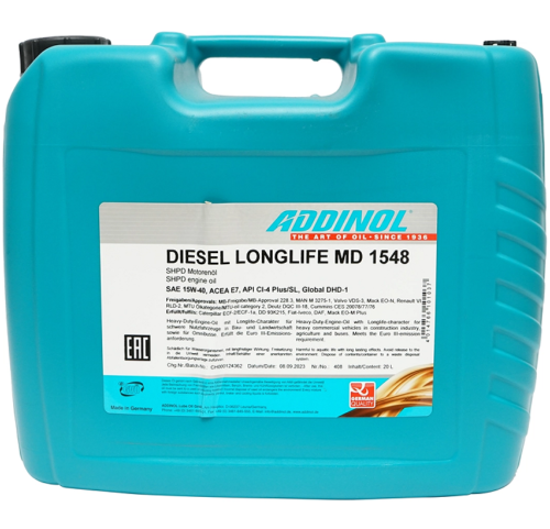 Ulei motor ADDINOL DIESEL LONGLIFE MD 1548 15W40 E7, volum 20 litri, sintetic