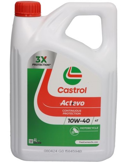 Ulei motor moto CASTROL ACT EVO 10W40 4T 15F52C, volum 4 litri, semi sintetic