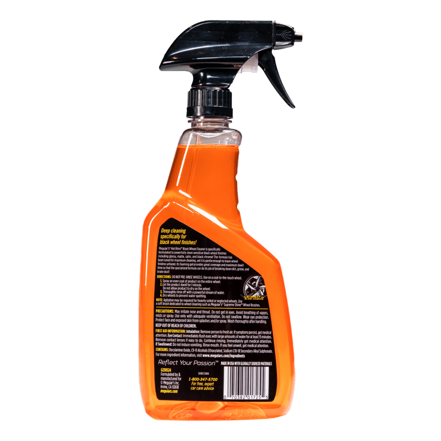 Solutie curatat jante si anvelope de culoare neagra, MEGUIAR'S Hot Rims Black Wheel Cleaner 709ml - imagine 3