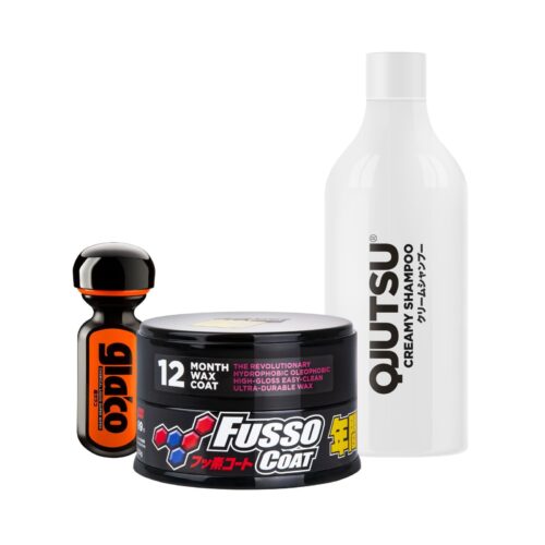 Pachet detailing Protection Time Dark, ceara Fusso Dark, sampon auto Creamy Shampoo, tratament sticla Ultra Glaco SOFT99