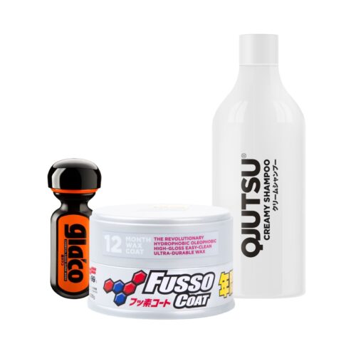 Pachet detailing Protection Time Light, ceara Fusso Light, sampon auto Creamy Shampoo, tratament sticla Ultra Glaco SOFT99