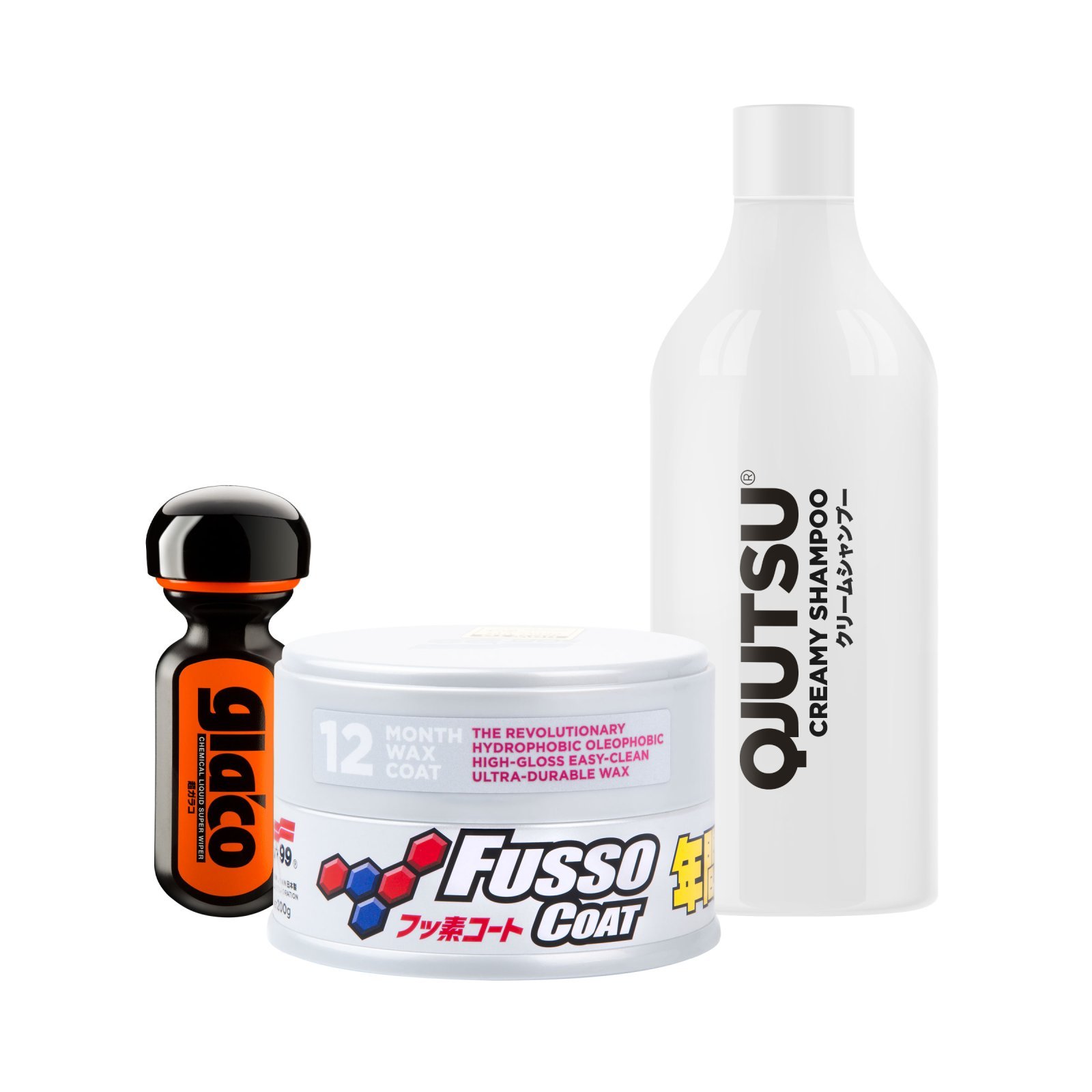 Pachet detailing Protection Time Light, ceara Fusso Light, sampon auto Creamy Shampoo, tratament sticla Ultra Glaco SOFT99