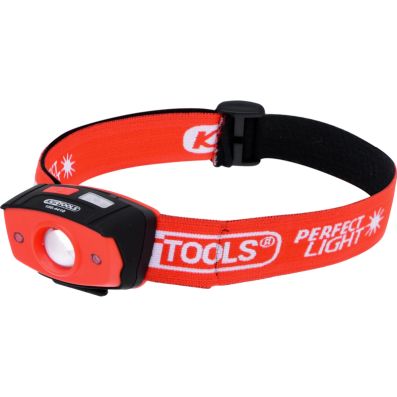 Lampa frontala KS TOOLS Perfectlight 150.4410, cu senzor de miscare, LED, 120 lumeni, culoare rosu/negru, 3 x baterii AAA