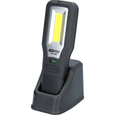 Lampa de mana mobila pentru atelier KS TOOLS 150.4490, pliabila, iluminare LED, 550 lumeni, acumulator Li-ion 3.7 V, 2.0 Ah