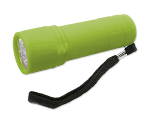 Lanterna din plastic JBM 52555, iluminare 9 LED, culoare verde