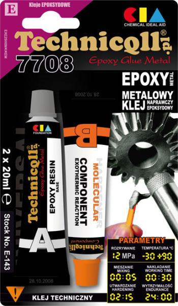Adeziv metalic chit cu adeziv, cu doua componente Epoxy Metal 20 ml