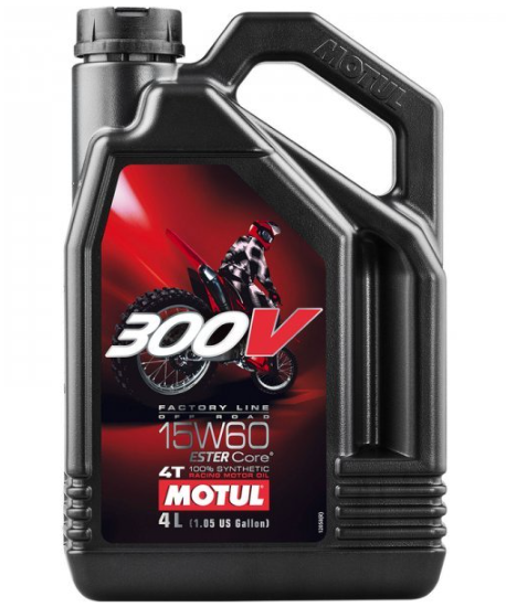 Ulei motor moto MOTUL 300V FACTORY LINE OFF ROAD, 4T, vascozitate 15W60, volum 4 litri, sintetic