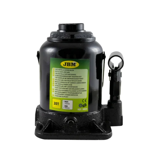 Cric hidraulic JBM 50824, capacitate ridicare 20 tone, inaltime ridicare 190 - 335 mm, pentru masini joase, negru