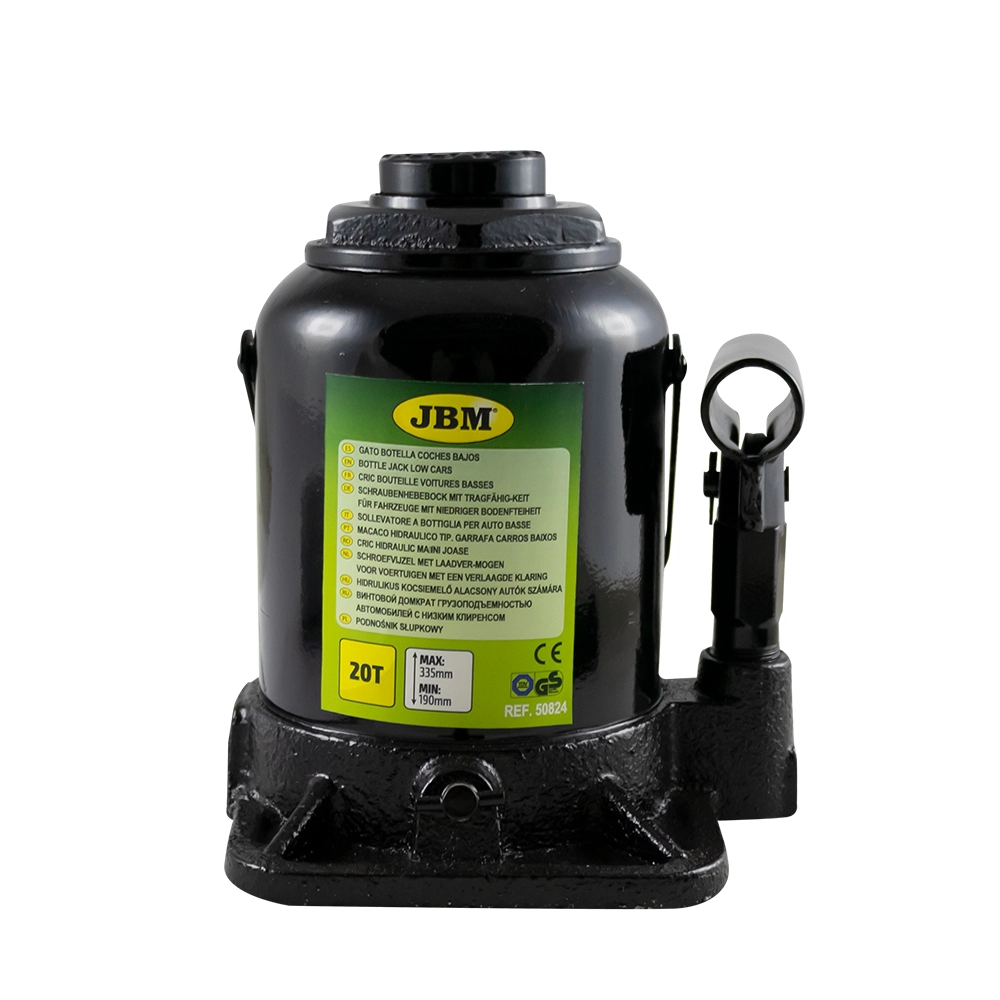Cric hidraulic JBM 50824, capacitate ridicare 20 tone, inaltime ridicare 190 - 335 mm, pentru masini joase, negru