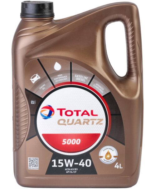 Ulei motor TOTAL Quartz 5000 15W40 216566, volum 4 litri, sintetic