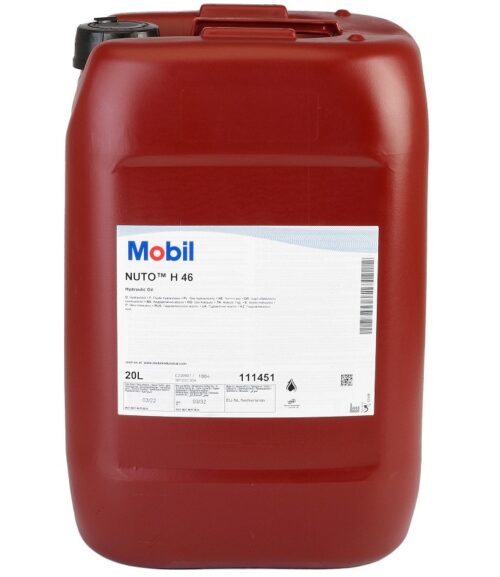 Ulei hidraulic MOBIL Nuto H 46 111451, volum 20 litri, DIN 51524-2: 2006-09, ISO L-HM (ISO 11158/97) DENISON HF-0