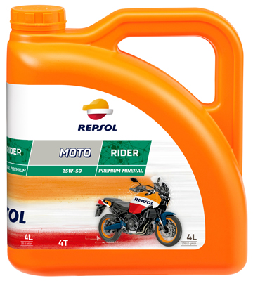 Ulei motor motocicleta REPSOL MOTO RIDER 4T RP165M54, vascozitate 15W50, volum 4 litri, JASO T-903 - 2006 MA, API SJ, mineral