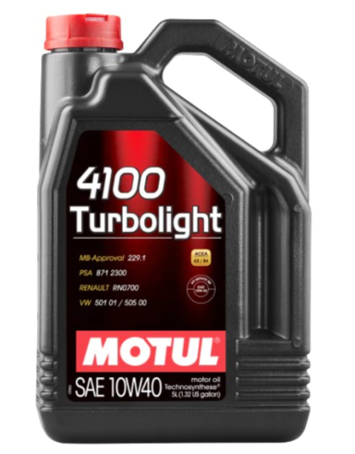 Ulei motor MOTUL 4100 Turbolight 10W40, volum 5 litri, semi sintetic