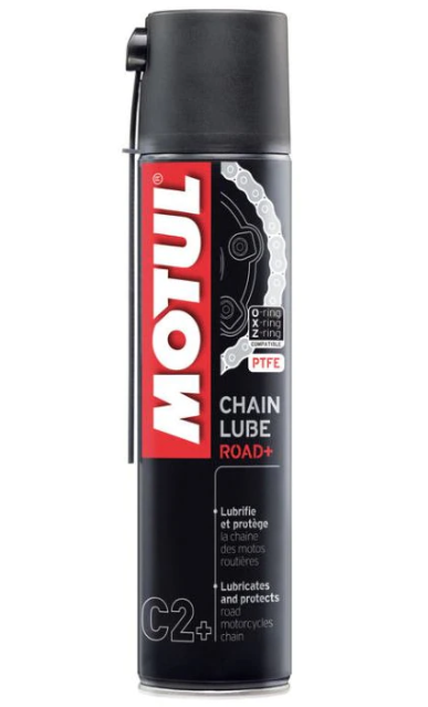 Spray ungere lant MOTUL C2+ Chain Lube Road+ 103008, 400 ml, cu teflon, alb