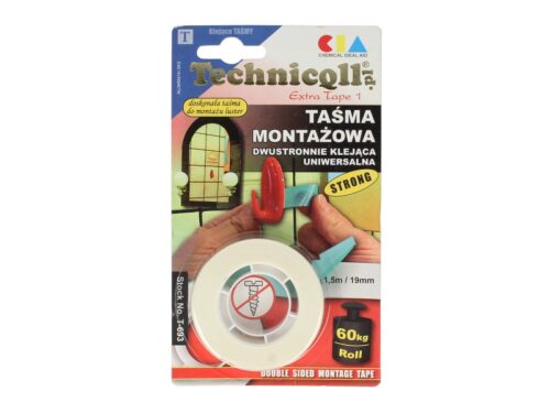 Banda adeziva cu doua fete lungime 1,5m, latime 19mm, foarte puternica