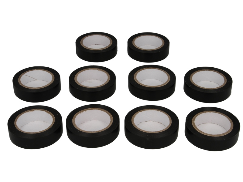 Set 10 bucati banda adeziva, negru, lungime 20m, latime 19mm - imagine 2