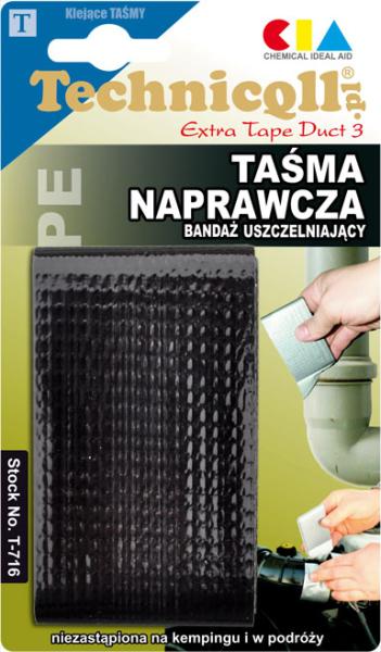Banda adeziva, negru, lungime 3m, latime 50mm, impermeabil remediere, uzura-dovada