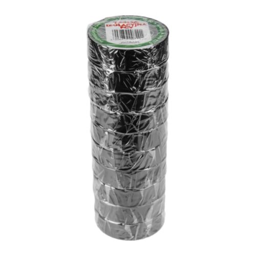 Set 10 bucati banda adeziva, negru, lungime 20m, latime 19mm