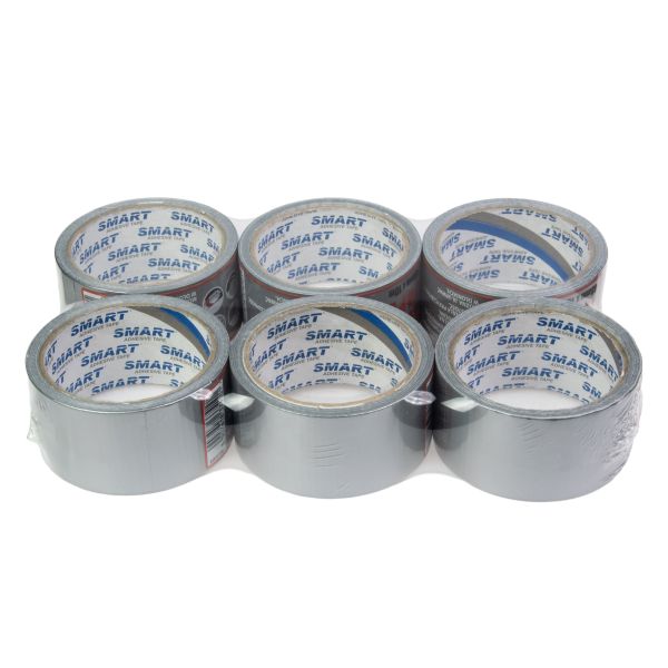 Set 6 bucati banda adeziva, argintie, lungime 10m,latime 48mm