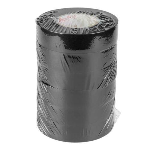 Set 6 bucati banda adeziva negru, lungime 25m, latime 19 mm